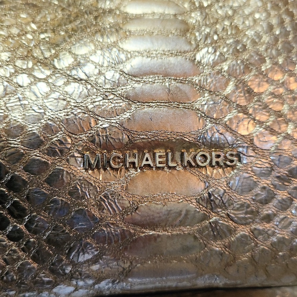 Michael Kors Python Gold Shoulder Tote - Picture 16 of 16